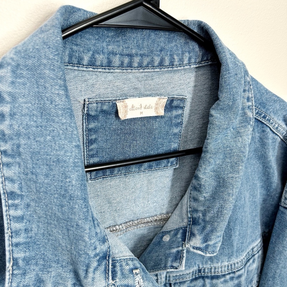 Alter’d state Denim Jacket with Smiley Patch - image 3